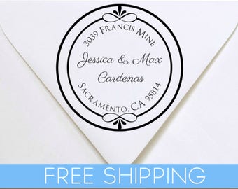 Custom Return Address Stamp - Self Inking. Personalized rubber stamp with lines of text