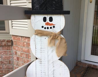 Wooden snowman | Etsy