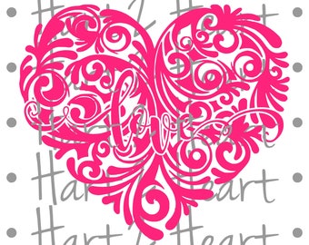 Download Heart mandala svg | Etsy