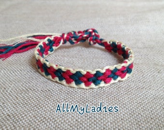 Friendship Bracelet white cream Maroon dark red (No C6)