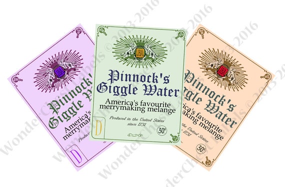 Harry Potter Giggle Water labels printable 6 x 7.7