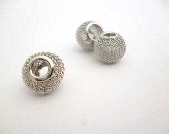 Silver Tone Large Hole Metal Beads_ PP65410008/665472_Large wire Silver Beads of 12x10 mm _ hole 4 mm _ pack 5 pcs
