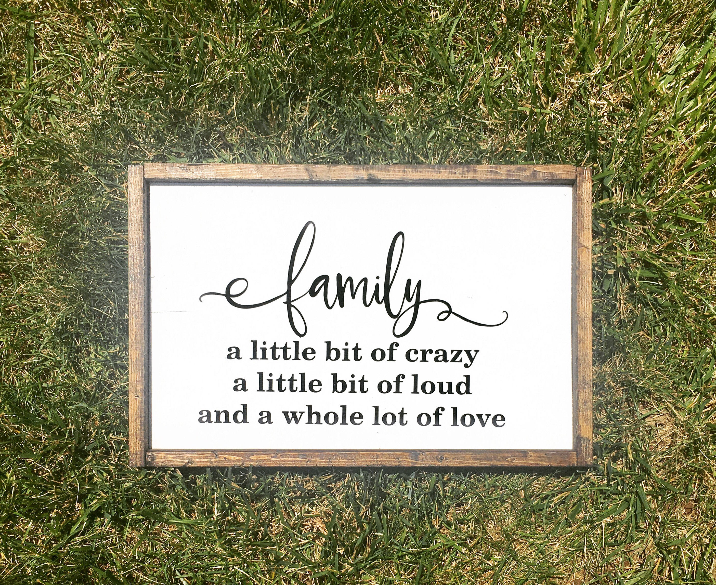 Family Sign / A Little Bit Crazy Sign / Wood Sign / Home Decor