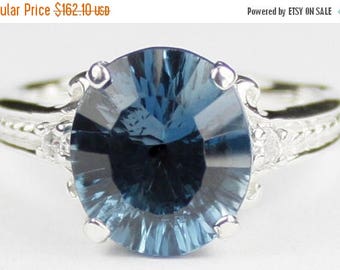On Sale, 30% Off, Quantum Cut London Blue Topaz, 925 Sterling Silver Ring, SR136