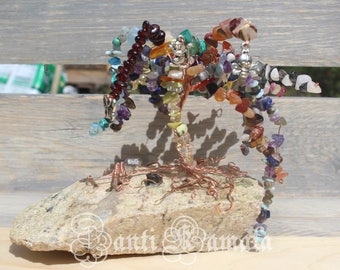 Chakra tree of life sculpture/Yukon quartz/tree of life/chakra healing/art/gift for him/gift for her/copper tree/energy healing/healing