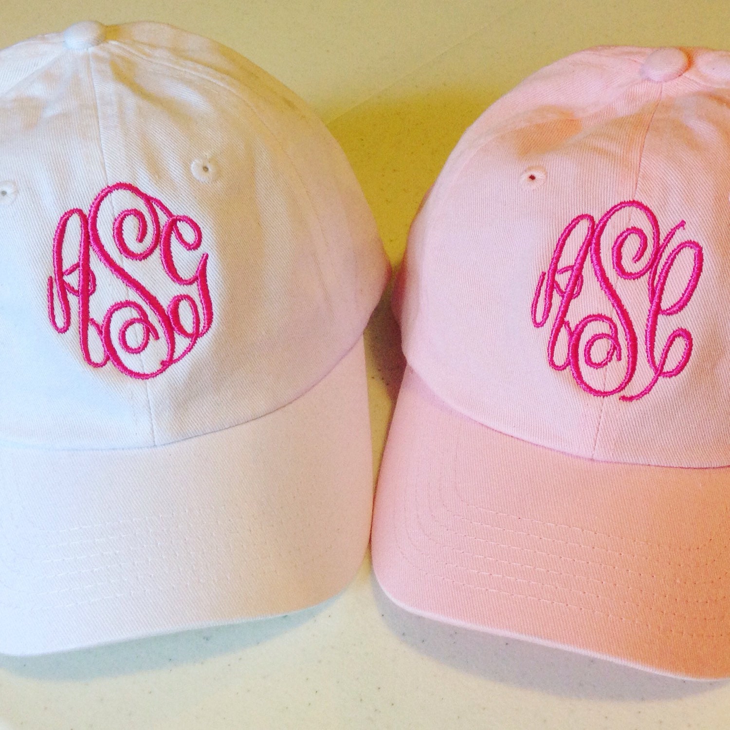 Womens Monogrammed Hats/True Colored Hats/Personalized