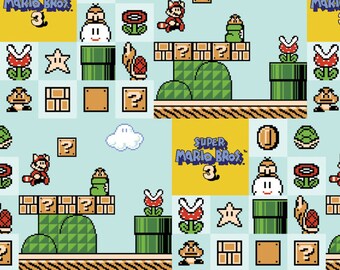 Nintendo Fabric Super Mario Brothers 3 Fabric From Springs Creative 100% Cotton