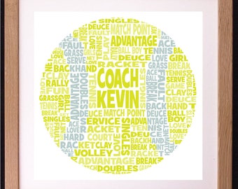 Personalised Tennis Word Art Gift