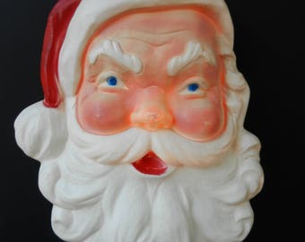 Large Lighted Santa Blow Mold, Union Products, Santa Face, Santa Head, Holiday Decor, Outdoor Christmas Decoration, Kitschmas
