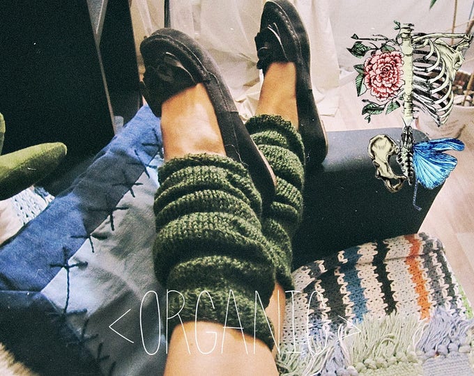 Organic Wool Leg Warmers - Boho Leg Warmers - Custom Colors - Boot Toppers - Hippie - Custom Colors Knit Legwarmers - Gift for Her