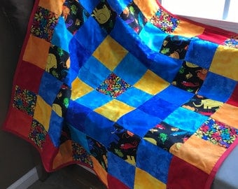 Bright Jungle Print Blanket for Baby or Toddler