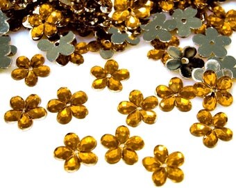 50 flowers orange transparent Crystal