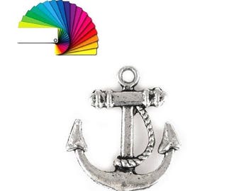 4 pendant anchor charms silver or bronze