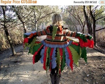 SALE Elf Coat Sweater Coat Upcycled Recycled jersey wool fabrics Pixie coat Fairy coat