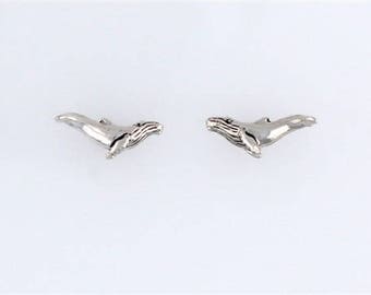 Sterling Silver Humpback Whale Post or Stud Earrings