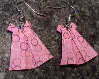 ROSE PATTERN CIRCLES ORIGAMI DRESS EARRINGS