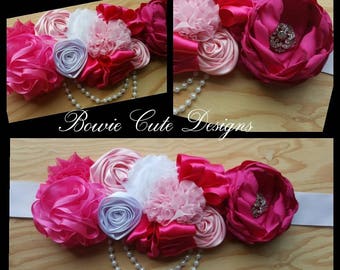 Fushia and Pink Maternity Sash