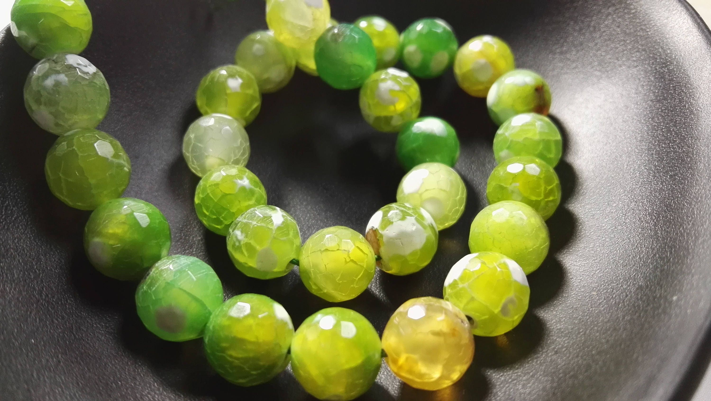 8mm 10mm Green Agate Beads Fsceted Agate Beads Gemstone