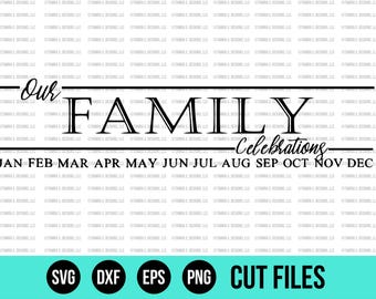 Family Birthday Board SVG - SVG Files - DXF - Cut File - Cricut Cut File - Silhouette Cut File - Wood Sign Design - Cuttable Files