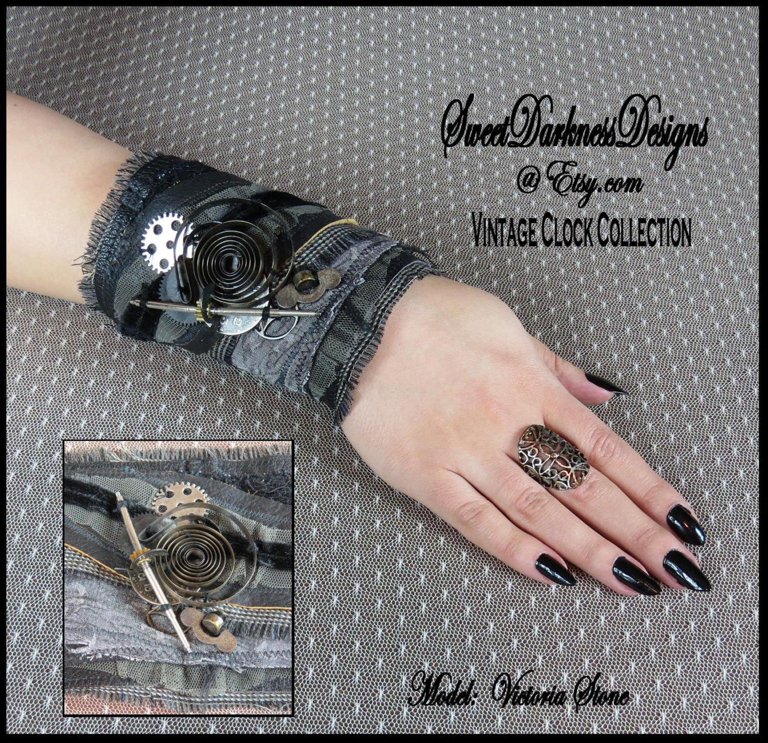 Gothic Cuff INDUSTRIAL GOTH Cuff Steampunk Industrial Cuff