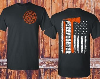 Maltese Cross Flag Shirt Fireman Shirt Firefighter Shirt Firefighter Gift For Him FireFighter Wife Shirt Firefighter Girlfriend Tshirt 5000