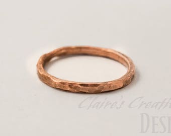 Simple Hammered Ring/ Copper Ring/ Hammered Copper Ring