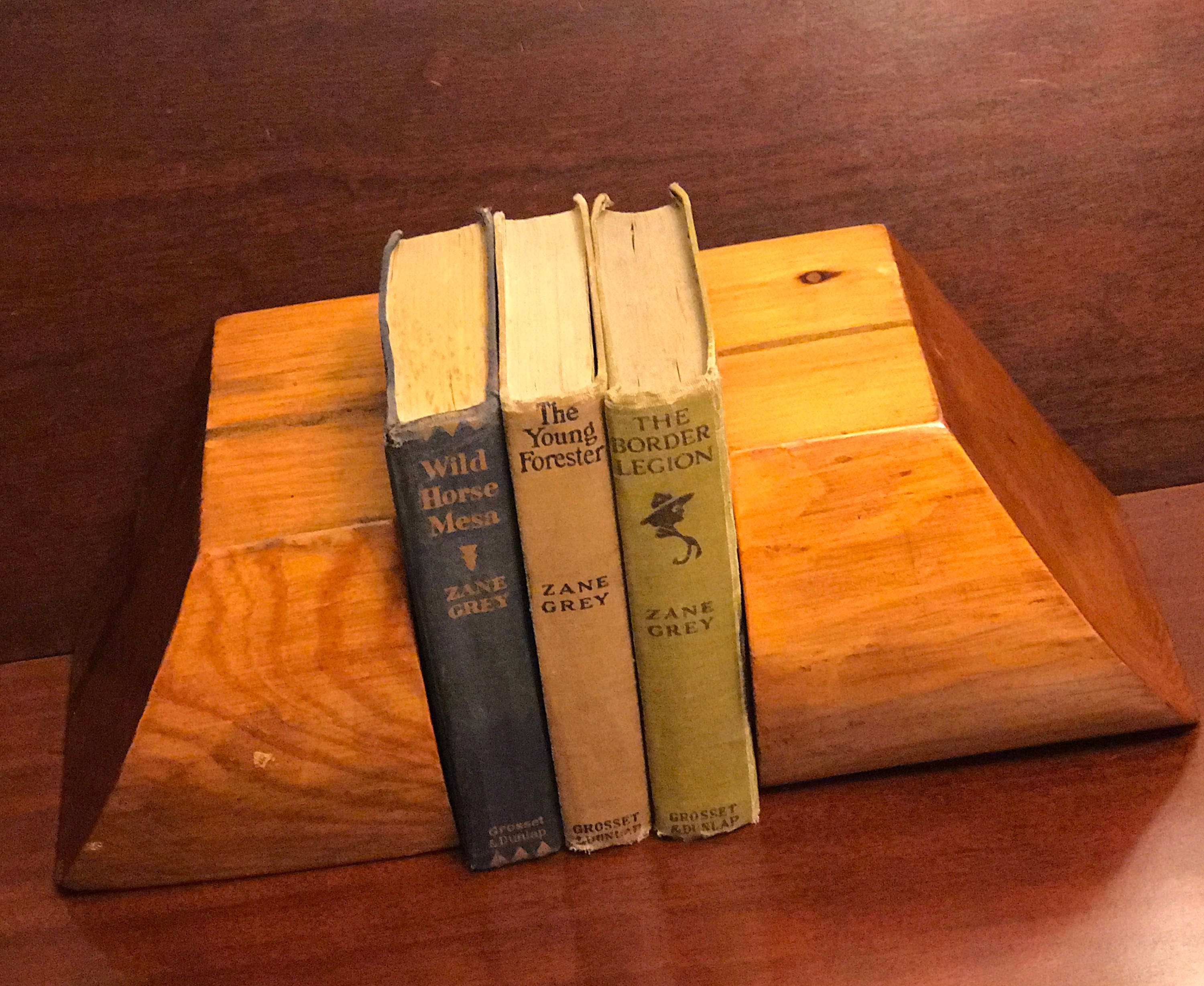 rustic wood bookends