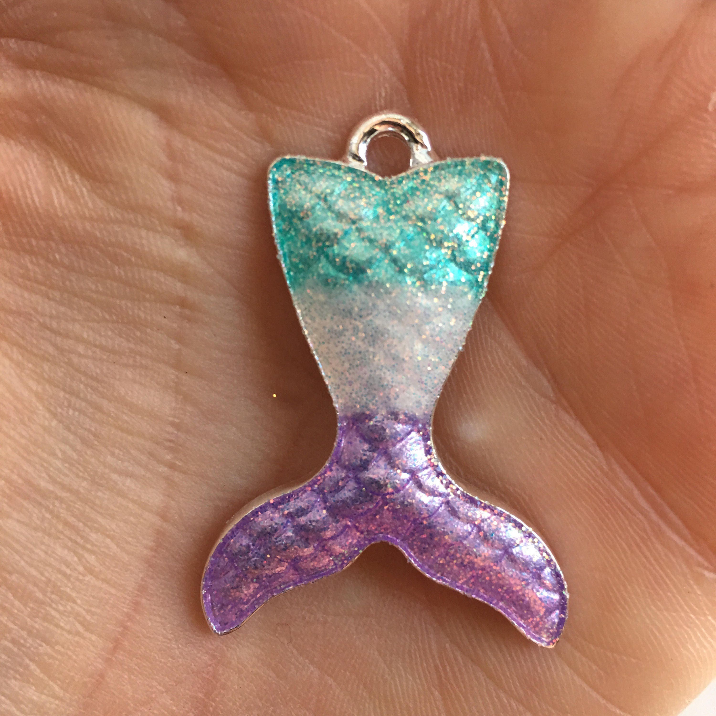 P16 Glitter Mermaid Tail Pendant for Chunky Necklaces