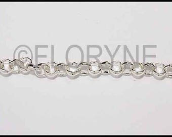 Chain 6Mm links round bright by 50cm silver metal