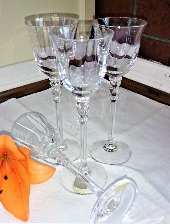 Four Mikasa Crystal Glasses Cordial Glass Size 6 3/4