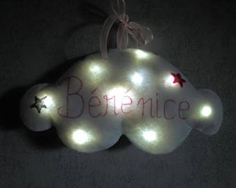 Customizable battery operated cloud Nightlight pillow