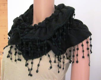 Black FRILLY scarf