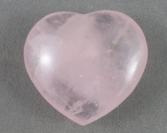 Pink Rose Quartz Heart Stone - Universal Love, Comfort Stone, Healing Crystals and Stones, Love Stone, Puffy Heart, Heart Chakra (T115)
