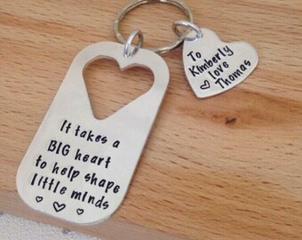 teacher gifts, personalised teacher gifts, gifts for teacher, thank you gift, childminder, teacher gift, personalised teacher keyring, nanny