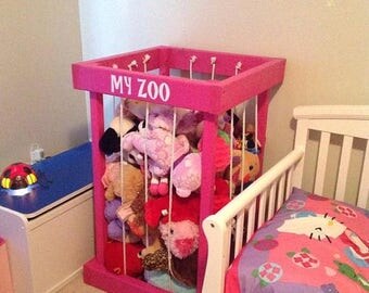 ON SALE stuffed animal storage - stuffed animal zoo - stuffed animals - toy storage - kids room decor - toy organization - TOY Box - my zoo