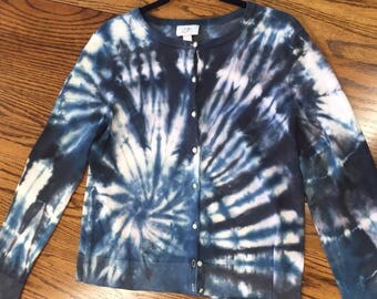 Hand tiedyed ladies cardigan