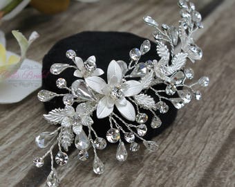 FAST SHIPPING!!! Silver Bridal Hair Comb, Silver Wedding Hair Comb, Crystal Hair Comb, Swarovski Hair Comb, Headpiece, Crystal Headpiece