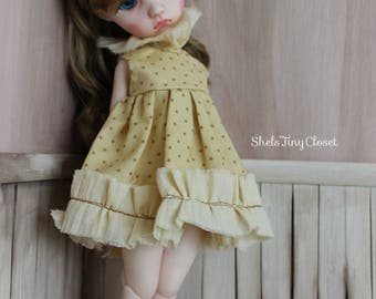 Dress For Imda 3.0 - Handmade, Imda dress, Soom Imda, Imda bjd, yosd dress, Imda doll, tattered dress, star print, shabby chic
