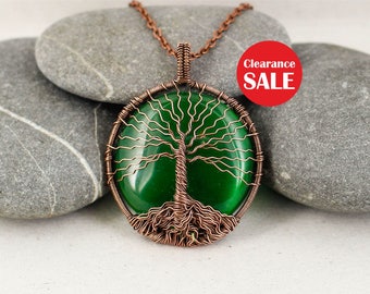 Tree-of-life necklace Tree-of-life pendant Recycled jewelry Green necklace Copper tree jewelry Anniversary gift-for-wife gift-for-mom gift