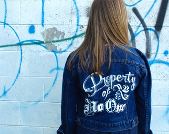 Harley Quinn Suicide Squad Property of No One Hand-Painted Denim Jacket