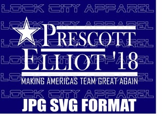 Dallas Cowboys Prescott Elliot Campaign SVG Cut File Silhouette Cricut