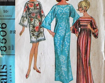 1960s Kaftan Pattern - Vintage Simplicity 8506 Sewing Pattern - Bust 32