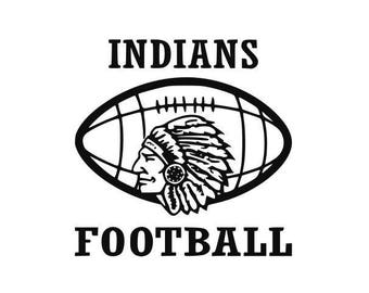 Indians Football high school college SVG File Cutting, DXF, EPS design, cutting files for Silhouette Studio and Cricut Design space