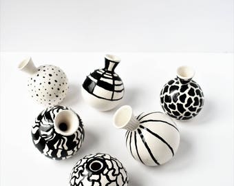 Black white pottery | Etsy