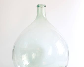Vintage demijohn bottle 25 liters - French glass demijohn carboy wine bottle 25 liters - Big round demijohn bottle