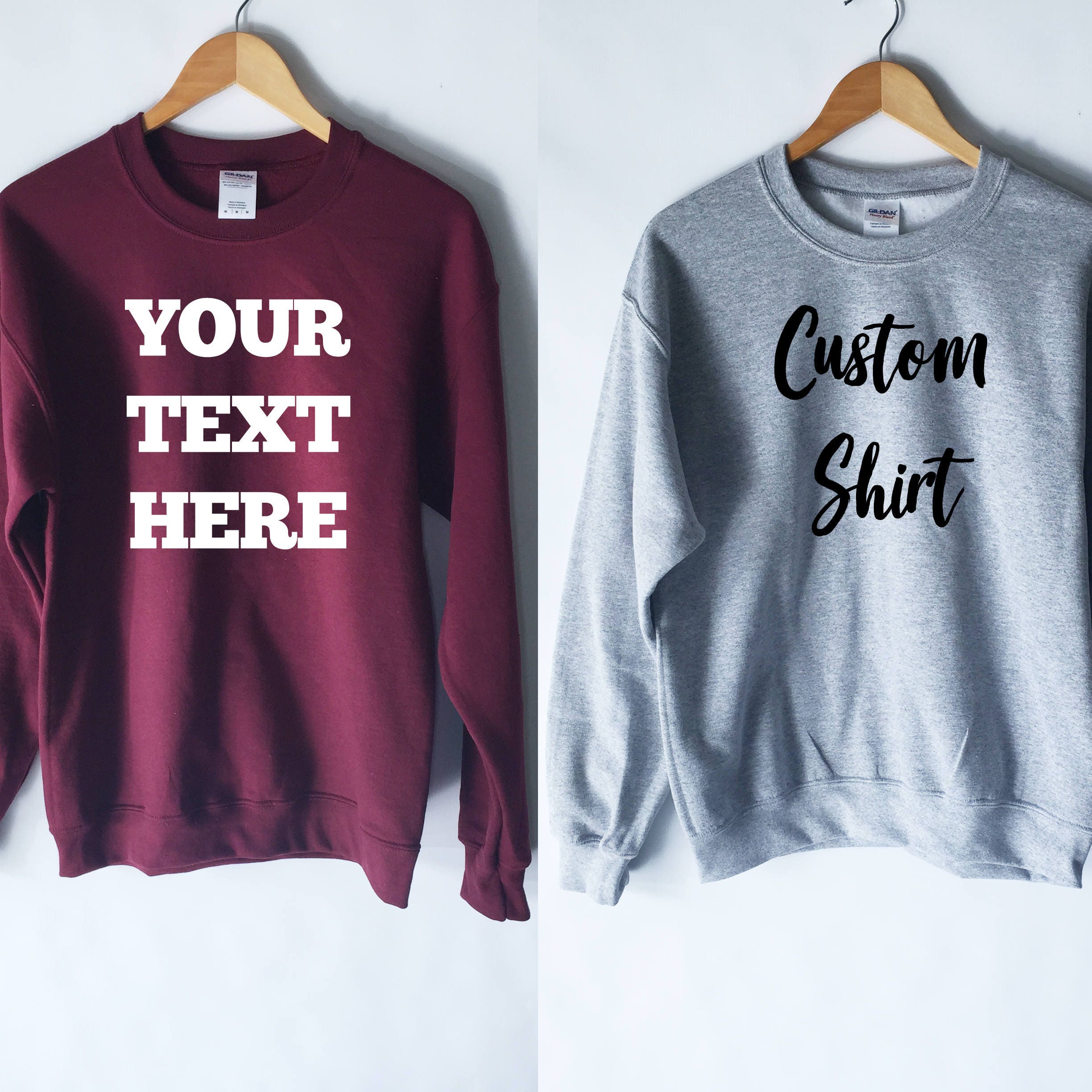 custom text sweatshirt