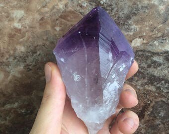 Large 4" Raw Amethyst Crystal Point - Clearance