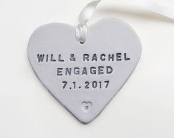 Personalised Engagement Gift, Engagement Ornament, Engagement Present, Personalized Engagement Gift, Gift For the Couple, Old Flour House