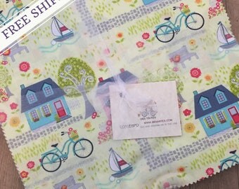 Sunday Ride by Cherry Gundry for Contempo / Benartex Layer Cake - 10" Squares - 42pcs (Precut Quilting Fabric, 100% Cotton)