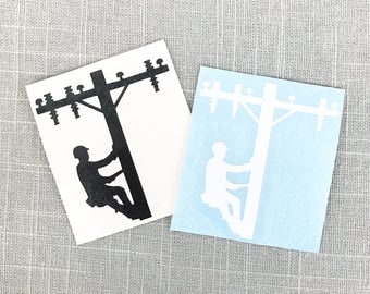 Lineman Decal, line man decal, car decal, wife decal, yeti decal, laptop decal, tumbler decal, car decal